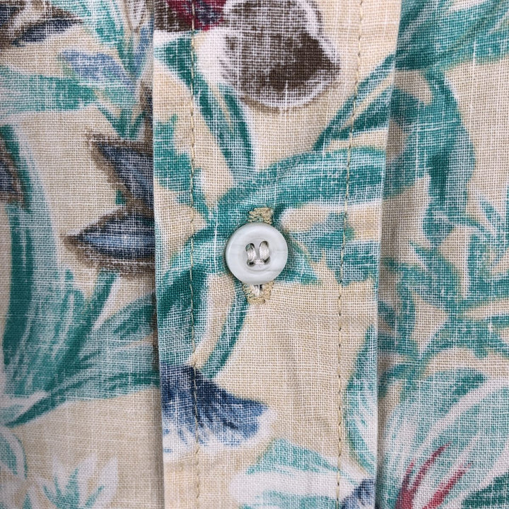 1980'S Reyn Spooner Gold Tag Nude Tag All-over Floral Hawaiian Aloha Shirt Box Shirt Men's Size M (approx.) Vintage unclear Beige type Vintage Second Hand