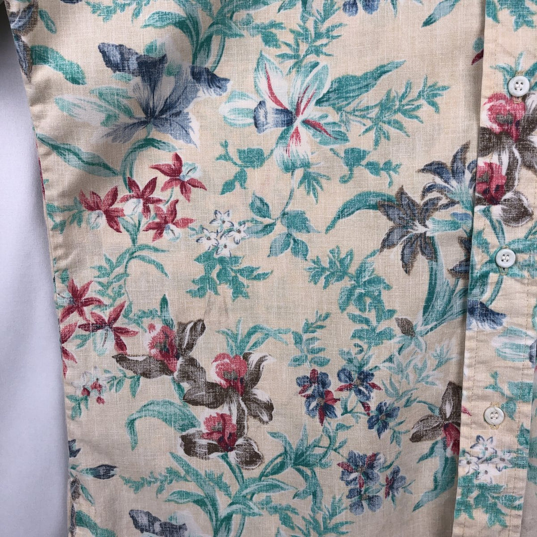 1980'S Reyn Spooner Gold Tag Nude Tag All-over Floral Hawaiian Aloha Shirt Box Shirt Men's Size M (approx.) Vintage unclear Beige type Vintage Second Hand