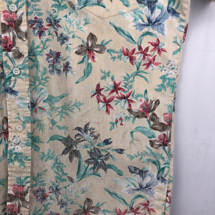 1980'S Reyn Spooner Gold Tag Nude Tag All-over Floral Hawaiian Aloha Shirt Box Shirt Men's Size M (approx.) Vintage unclear Beige type Vintage Second Hand
