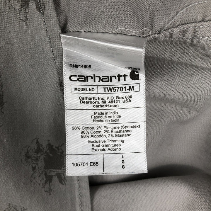 Carhartt Relaxed Fit All-Over Print Hawaiian Aloha Shirt, Men's Size L (approx.) cotton gray type Vintage Second Hand