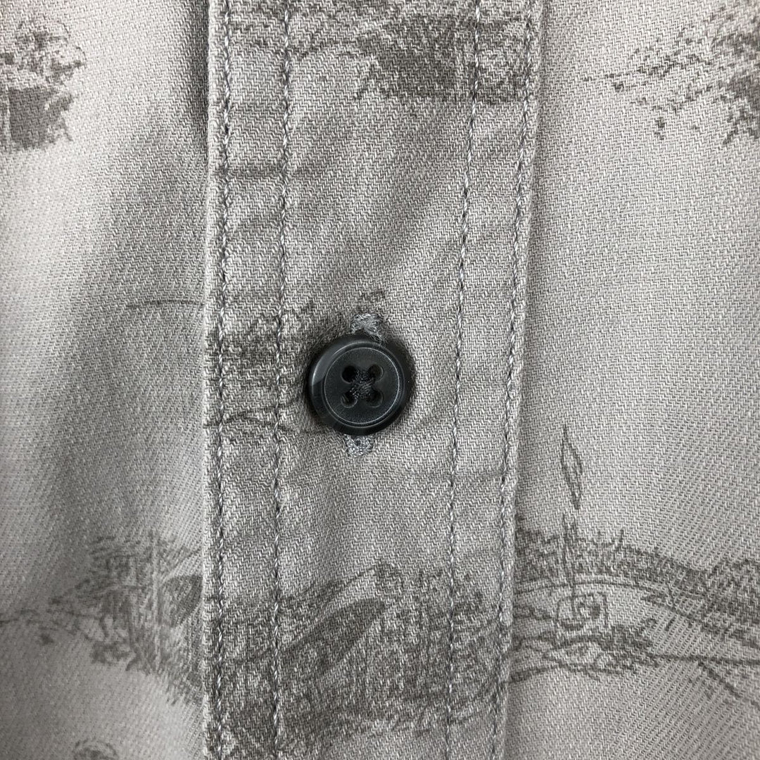 Carhartt Relaxed Fit All-Over Print Hawaiian Aloha Shirt, Men's Size L (approx.) cotton gray type Vintage Second Hand
