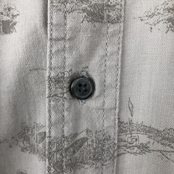 Carhartt Relaxed Fit All-Over Print Hawaiian Aloha Shirt, Men's Size L (approx.) cotton gray type Vintage Second Hand