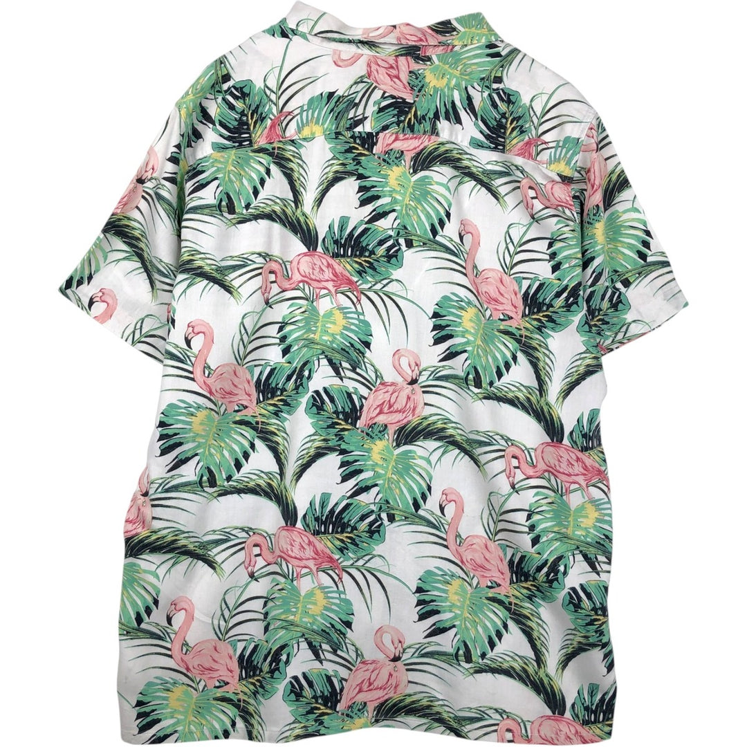 Levi's Relaxed Open Collar All-Over Print Hawaiian Aloha Shirt, Boxy Shirt, Men's Size L (approx.) cotton white type Vintage Second Hand