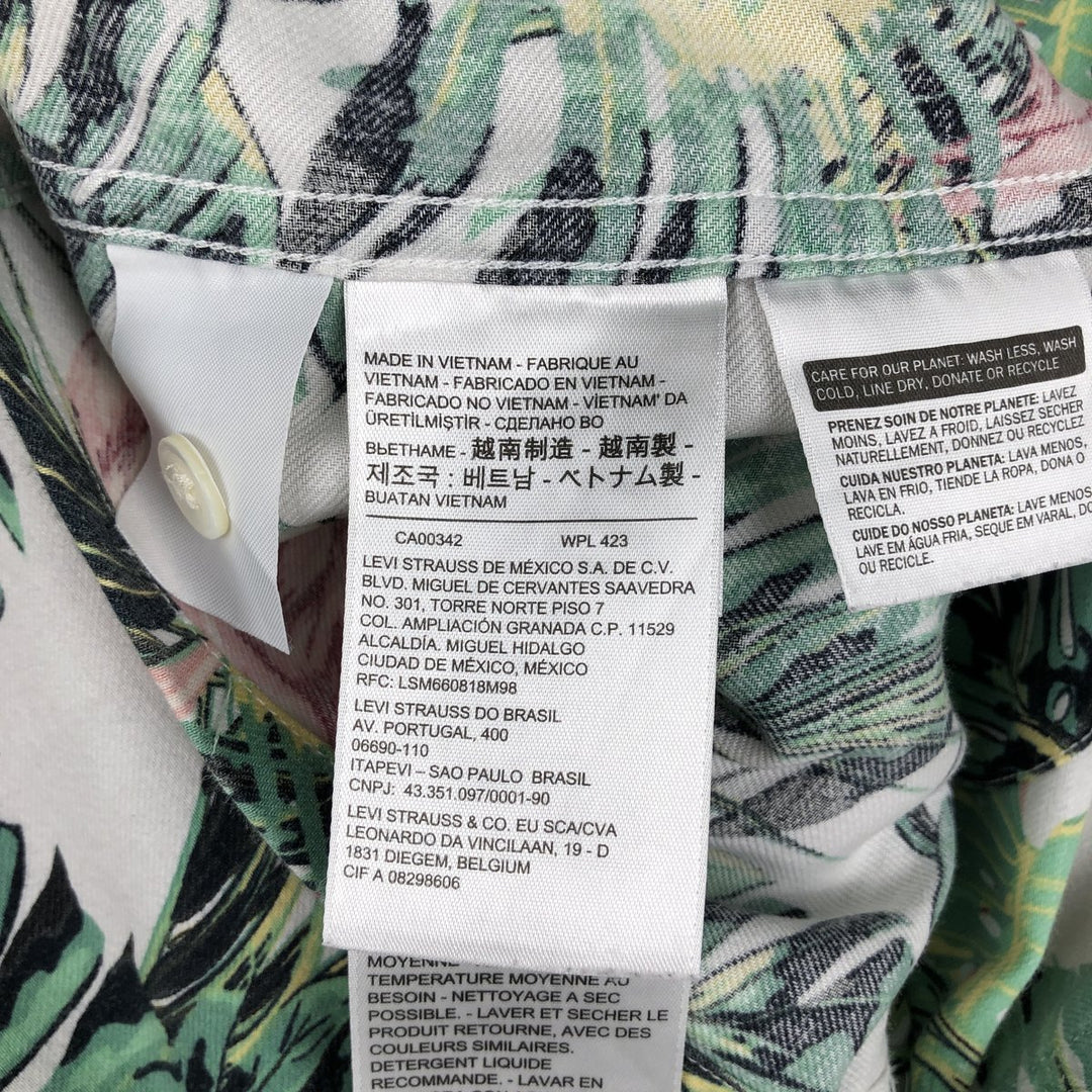 Levi's Relaxed Open Collar All-Over Print Hawaiian Aloha Shirt, Boxy Shirt, Men's Size L (approx.) cotton white type Vintage Second Hand