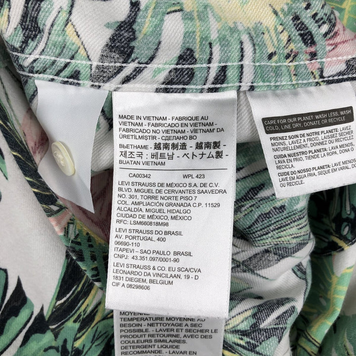 Levi's Relaxed Open Collar All-Over Print Hawaiian Aloha Shirt, Boxy Shirt, Men's Size L (approx.) cotton white type Vintage Second Hand