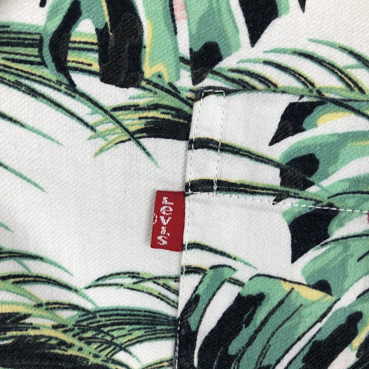 Levi's Relaxed Open Collar All-Over Print Hawaiian Aloha Shirt, Boxy Shirt, Men's Size L (approx.) cotton white type Vintage Second Hand