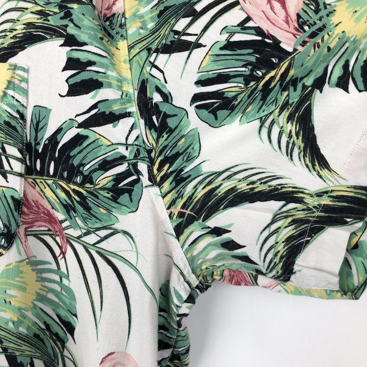Levi's Relaxed Open Collar All-Over Print Hawaiian Aloha Shirt, Boxy Shirt, Men's Size L (approx.) cotton white type Vintage Second Hand