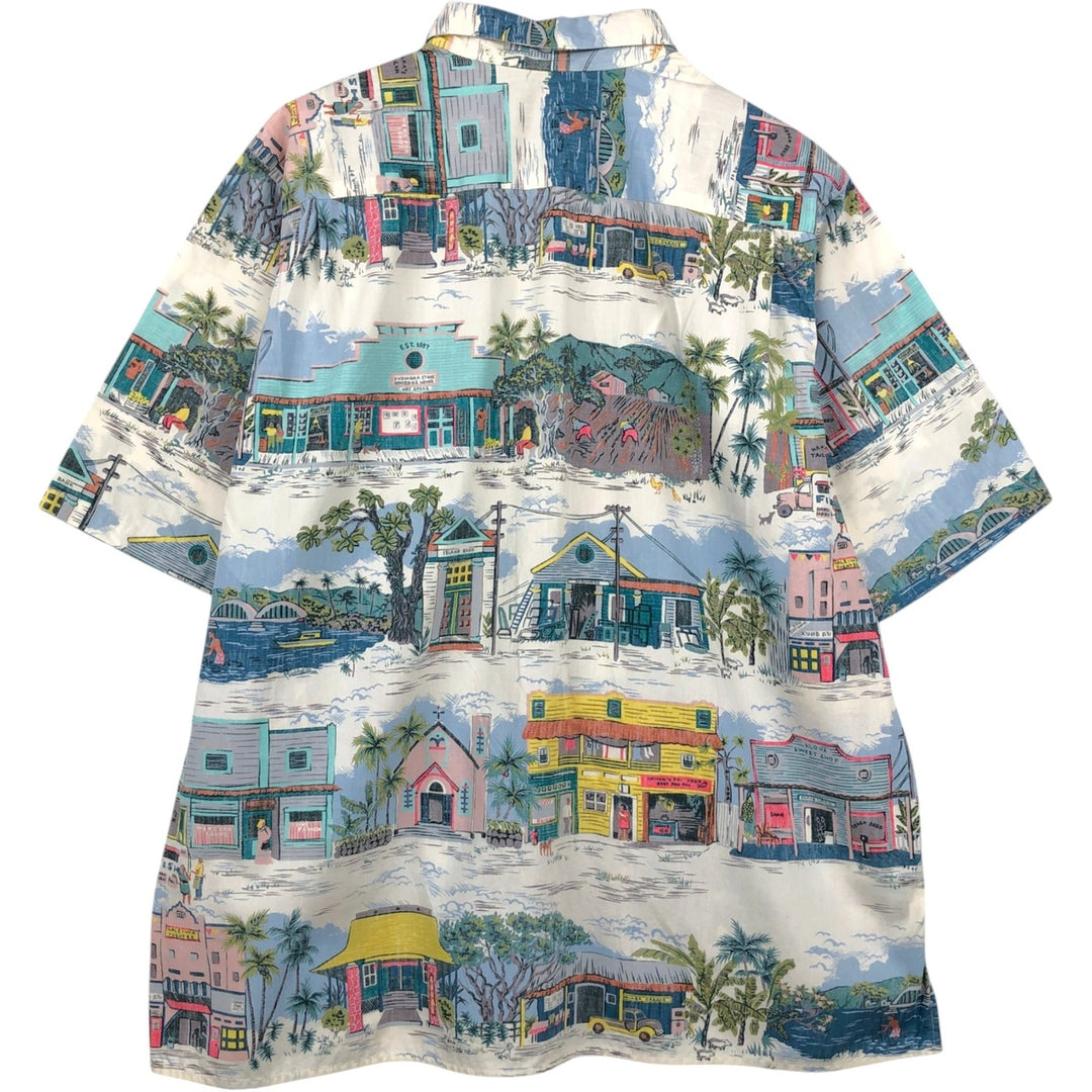 80s-90'S Reyn Spooner Diamond Head Tag All-Over Print Aloha Shirt, Boxy Shirt, Men's XL Equivalent, Vintage cotton white type Vintage Second Hand