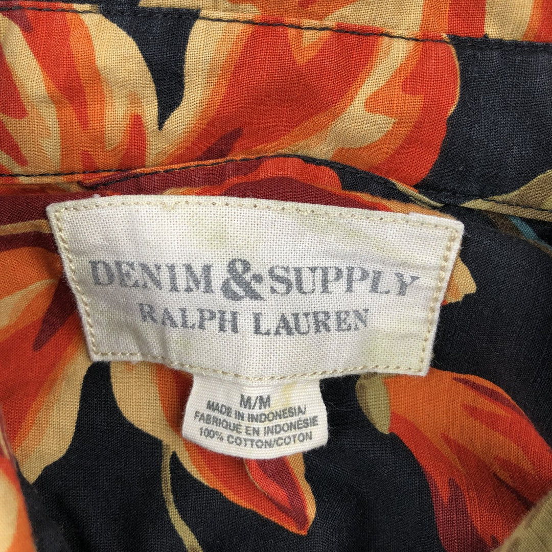 Ralph Lauren x Denim and Supply all-over floral print button-down Hawaiian Aloha shirt, men's size M (approx.) cotton navy blue type Vintage Second Hand