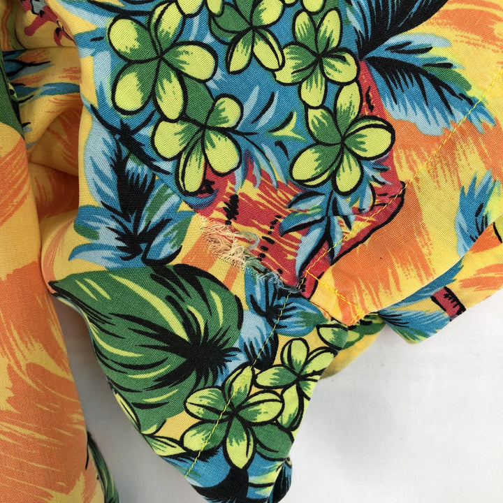 90'S Gap (Old Gap) All-over print open-collar rayon Hawaiian Aloha shirt, boxy fit, men's size M (approx.) Rayon yellow type Vintage Second Hand