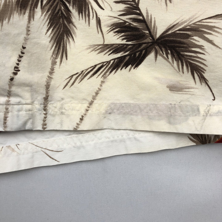Ralph Lauren CHAPS Hawaiian Aloha Shirt, Hibiscus Pattern, Boxy Shirt, Men's Size L (approx.) cotton Beige type Vintage Second Hand