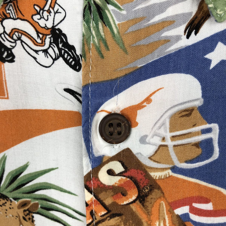 80s-90'S Reyn Spooner Diamond Head Tag All-Over Print College Rayon Aloha Shirt Men's Size L (Equivalent) Vintage Rayon orange type Vintage Second Hand