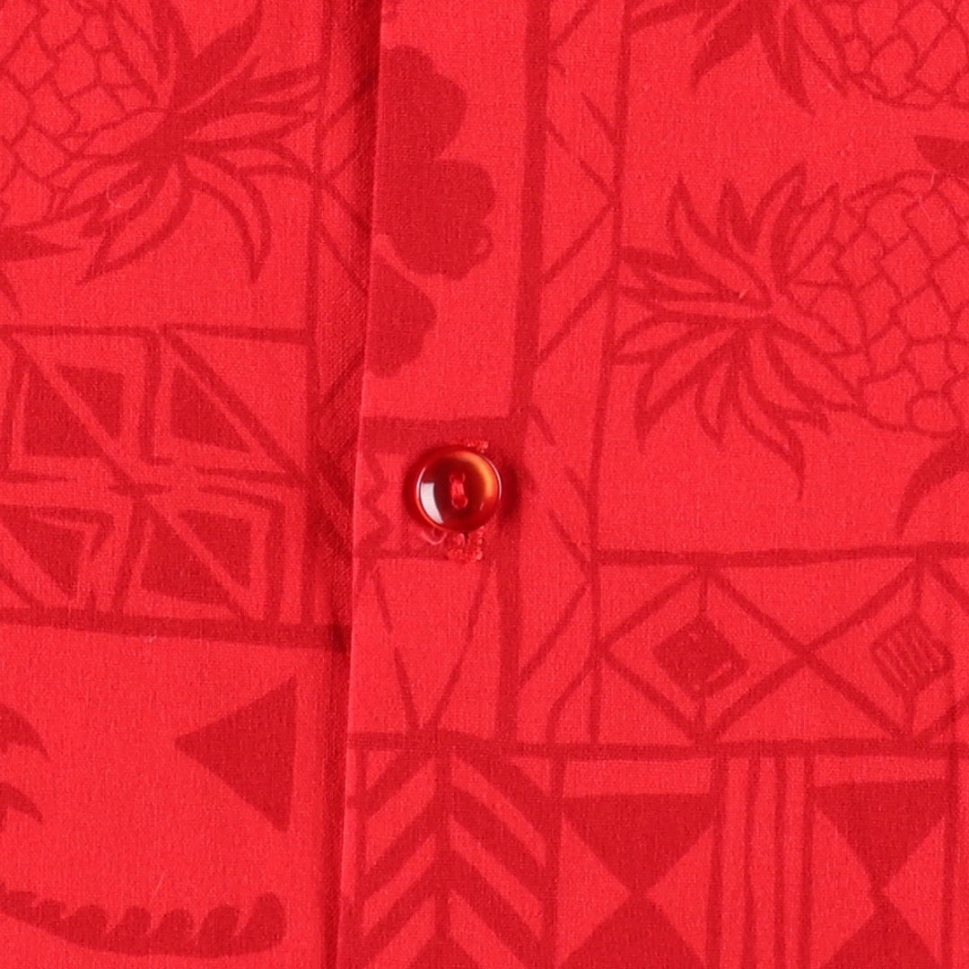 Big Size 80'S Hilo Hattie All-Over Print Open Collar Hawaiian Aloha Shirt Box Shirt Made in Hawaii Men's XXXL Equivalent cotton red type Vintage Second Hand