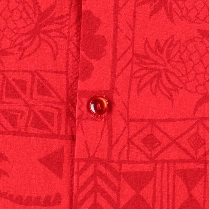 Big Size 80'S Hilo Hattie All-Over Print Open Collar Hawaiian Aloha Shirt Box Shirt Made in Hawaii Men's XXXL Equivalent cotton red type Vintage Second Hand
