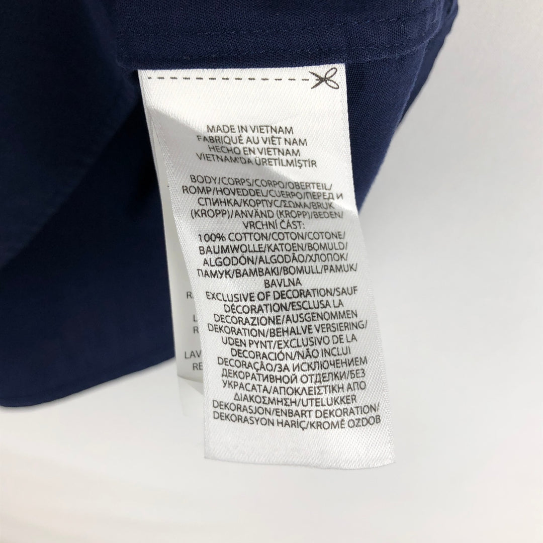 Ralph Lauren CUSTOM FIT Short-Sleeve Button-Down Shirt, Men's Size L (approx.) cotton navy blue type Vintage Second Hand