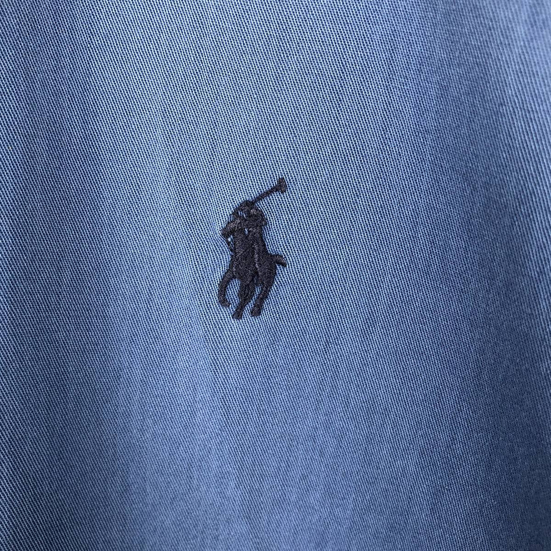 Ralph Lauren BLAKE short sleeve button down shirt, men's size L cotton navy blue type Vintage Second Hand
