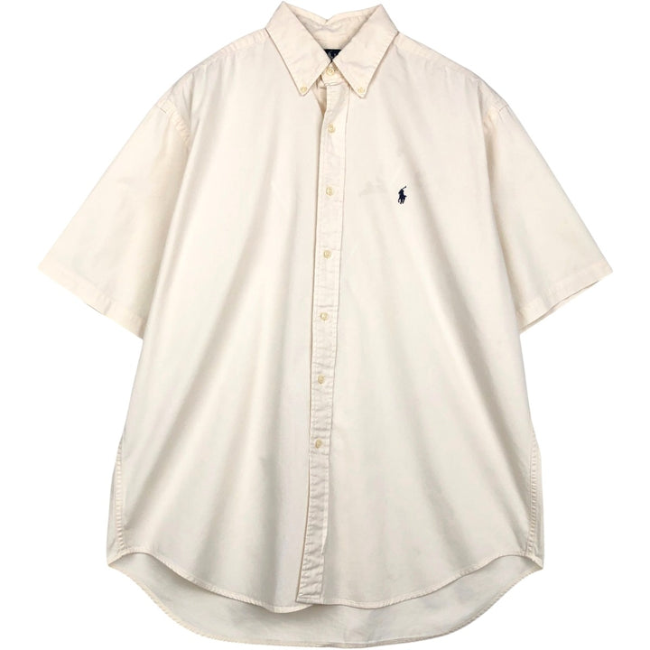 Ralph Lauren BLAKE short sleeve button down shirt, men's size L cotton white type Vintage Second Hand