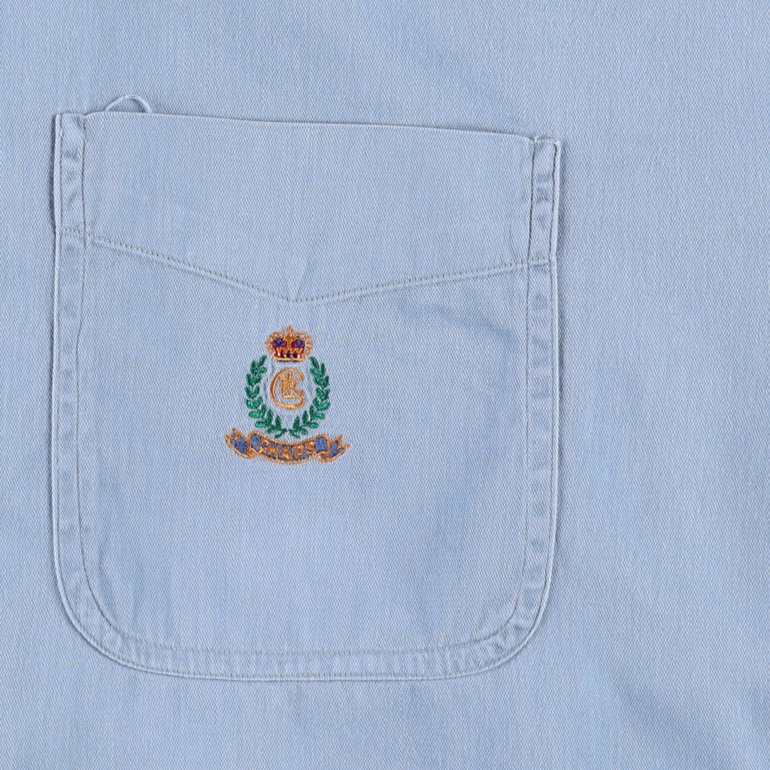 Ralph Lauren CHAPS short sleeve button down shirt for men, equivalent to XL cotton blue type Vintage Second Hand