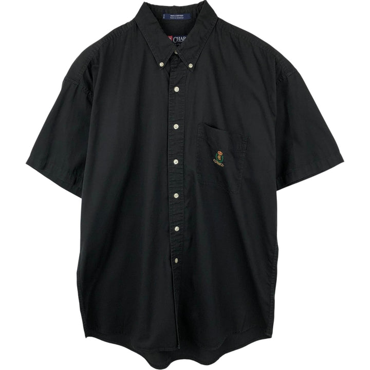 Ralph Lauren CHAPS short-sleeved button-down shirt, men's size L cotton black type Vintage Second Hand