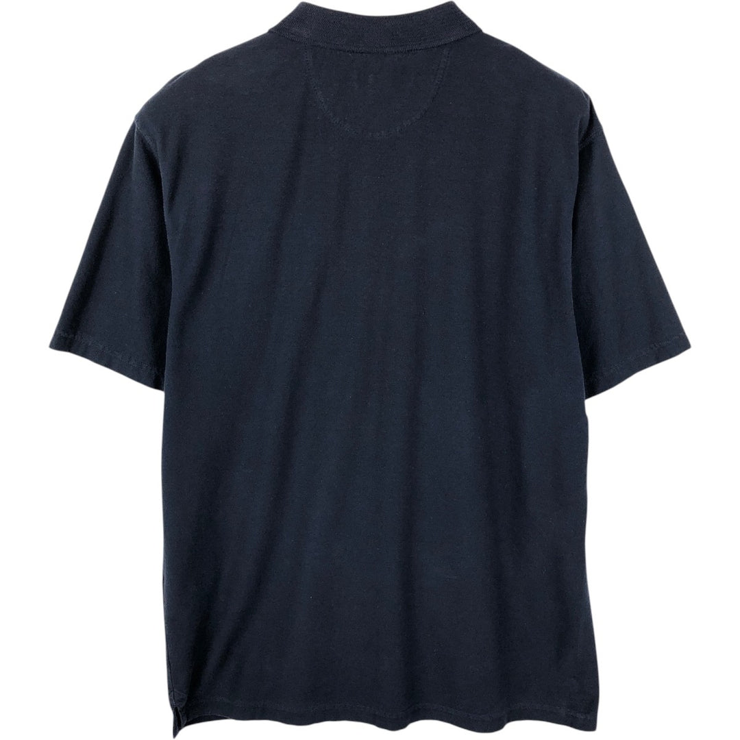 Ralph Lauren CHAPS Short-Sleeve Cotton Box Shirt, Men's Size L (approx.) cotton navy blue type Vintage Second Hand