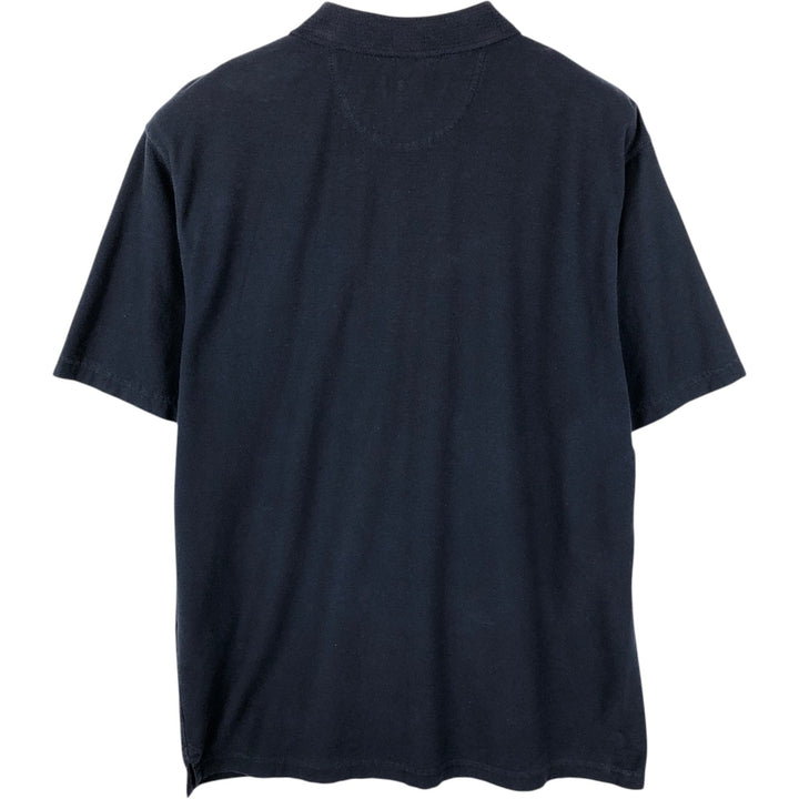 Ralph Lauren CHAPS Short-Sleeve Cotton Box Shirt, Men's Size L (approx.) cotton navy blue type Vintage Second Hand