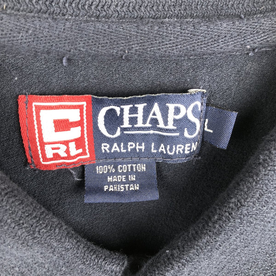 Ralph Lauren CHAPS Short-Sleeve Cotton Box Shirt, Men's Size L (approx.) cotton navy blue type Vintage Second Hand