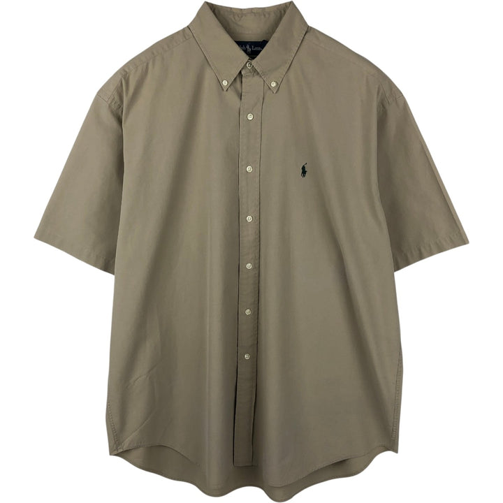 Ralph Lauren BLAKE short sleeve button down shirt, men's XL size cotton Beige type Vintage Second Hand