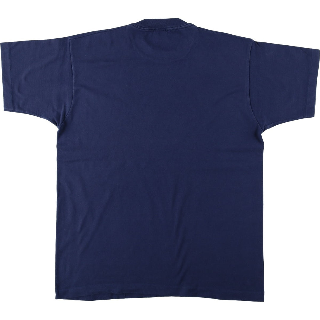 Fruit of the Loom Print T-Shirt, Made in USA, Men's XL cotton navy blue type Vintage Second Hand