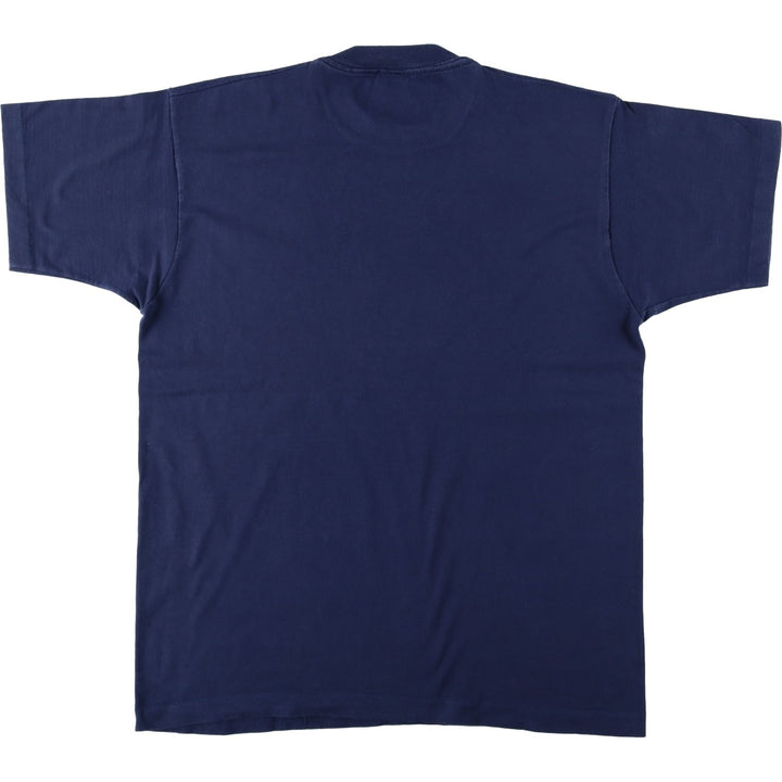 Fruit of the Loom Print T-Shirt, Made in USA, Men's XL cotton navy blue type Vintage Second Hand