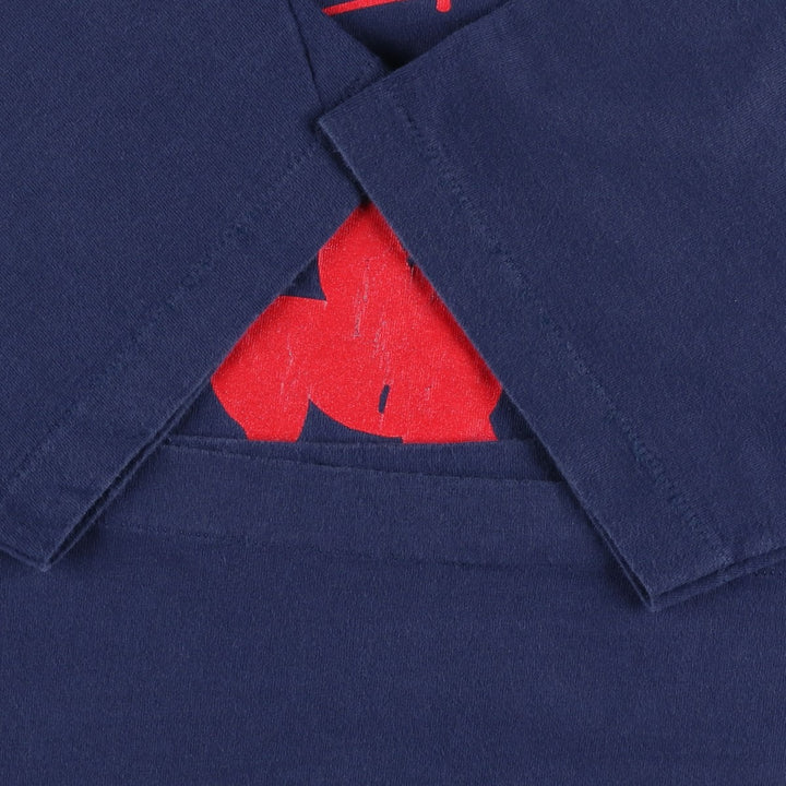 Fruit of the Loom Print T-Shirt, Made in USA, Men's XL cotton navy blue type Vintage Second Hand