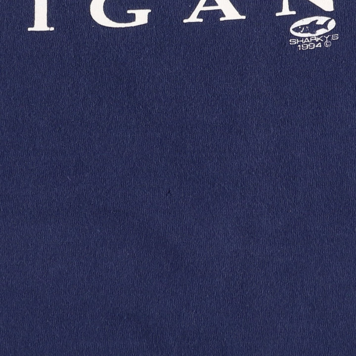 Fruit of the Loom Print T-Shirt, Made in USA, Men's XL cotton navy blue type Vintage Second Hand