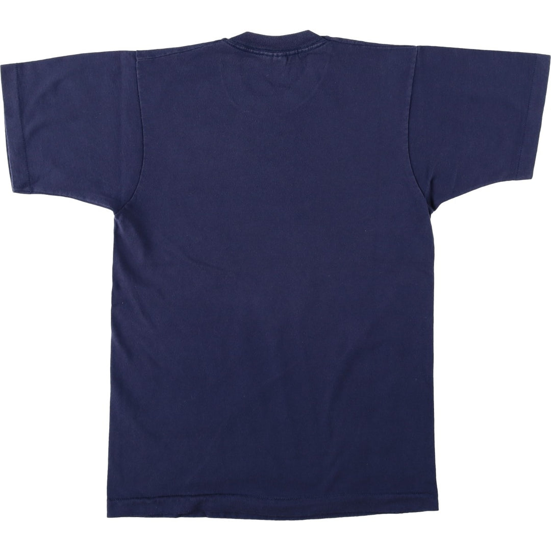 90'S Fruit of the Loom printed T-shirt, made in the USA, men's size M, vintage cotton navy blue type Vintage Second Hand