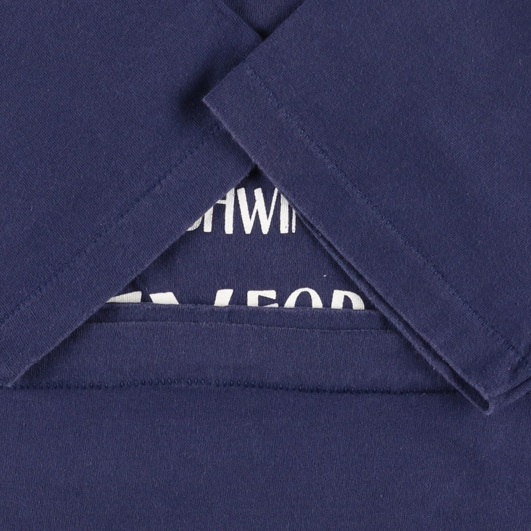 90'S Fruit of the Loom printed T-shirt, made in the USA, men's size M, vintage cotton navy blue type Vintage Second Hand
