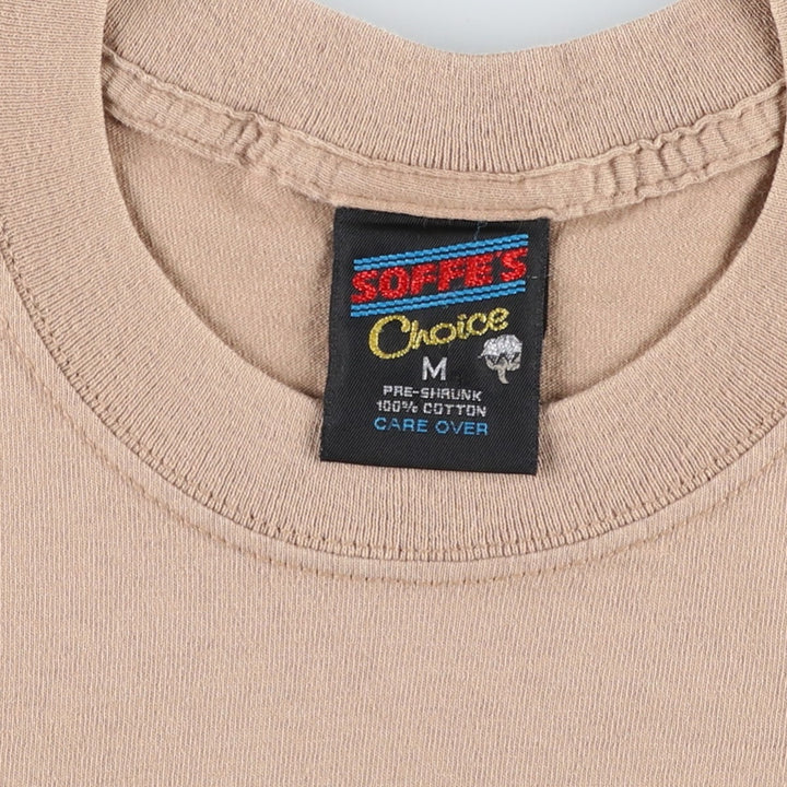 90'S SOFFE'S CHAICE Eagle Pattern Print T-Shirt, Made in USA, Men's Size M (approx.), Vintage cotton Beige type Vintage Second Hand