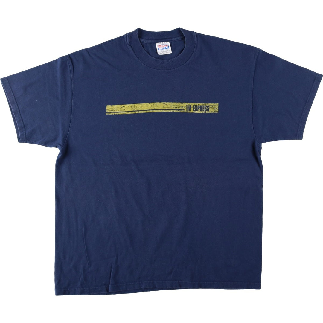 Hanes BEEFY-T Printed T-shirt, Men's XL cotton navy blue type Vintage Second Hand