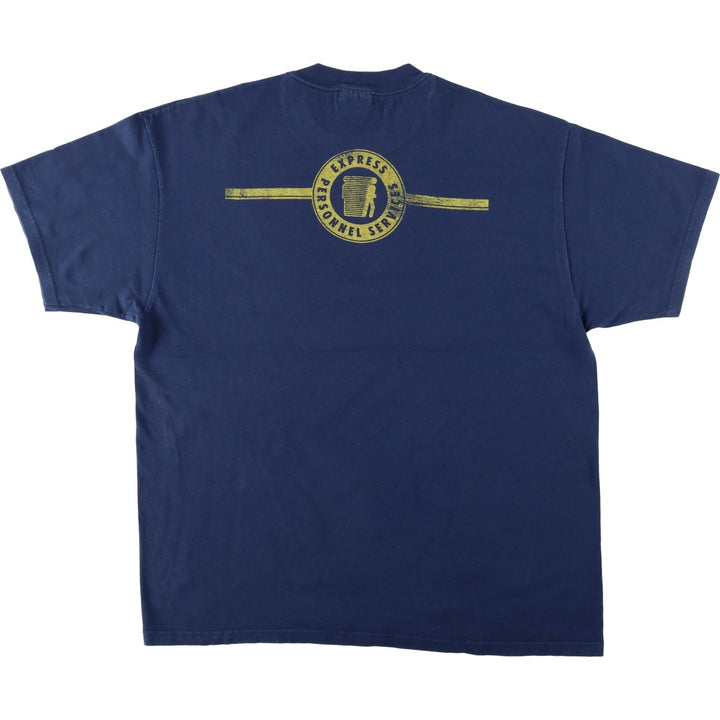 Hanes BEEFY-T Printed T-shirt, Men's XL cotton navy blue type Vintage Second Hand