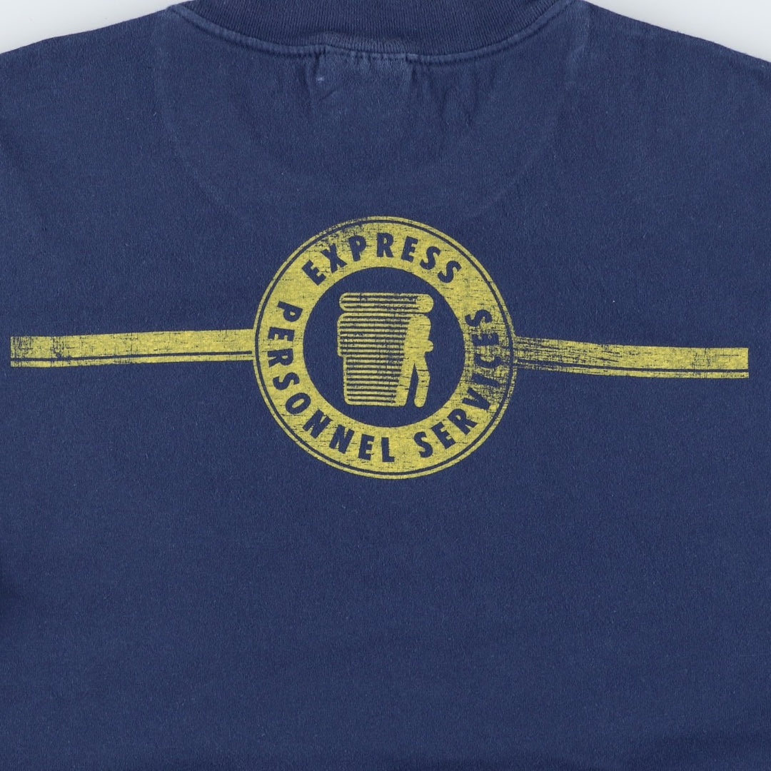 Hanes BEEFY-T Printed T-shirt, Men's XL cotton navy blue type Vintage Second Hand