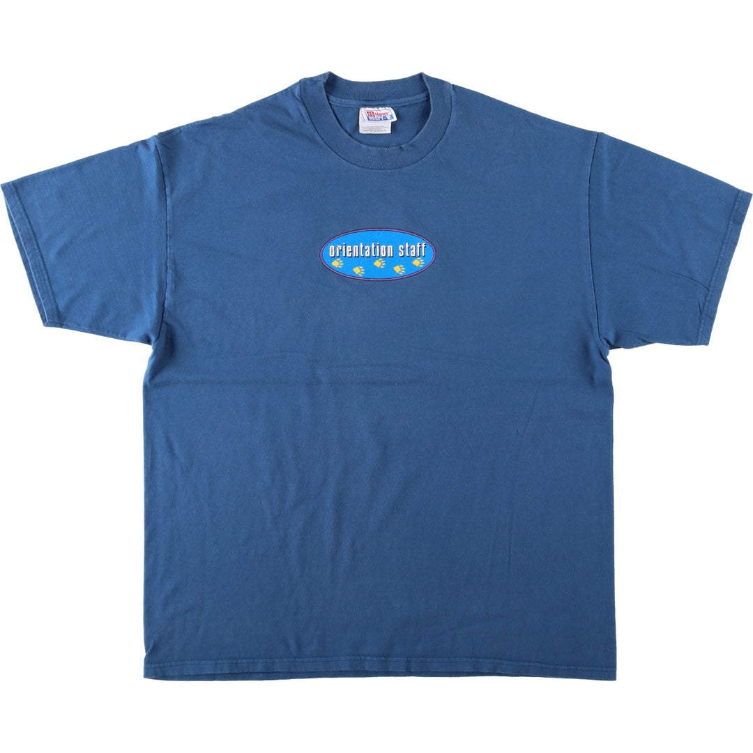 Vintage 90'S Hanes BEEFY-T Printed T-Shirt, Men's Size XL cotton blue type Vintage Second Hand