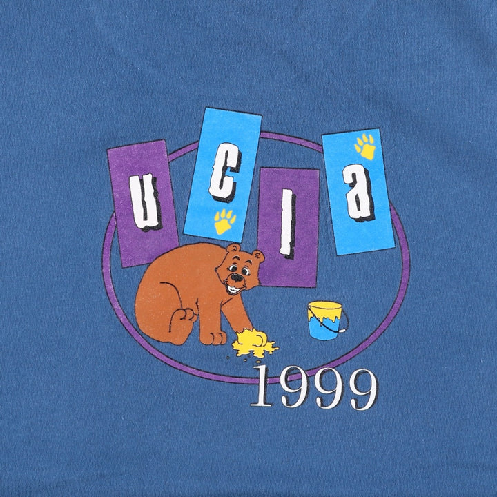 Vintage 90'S Hanes BEEFY-T Printed T-Shirt, Men's Size XL cotton blue type Vintage Second Hand