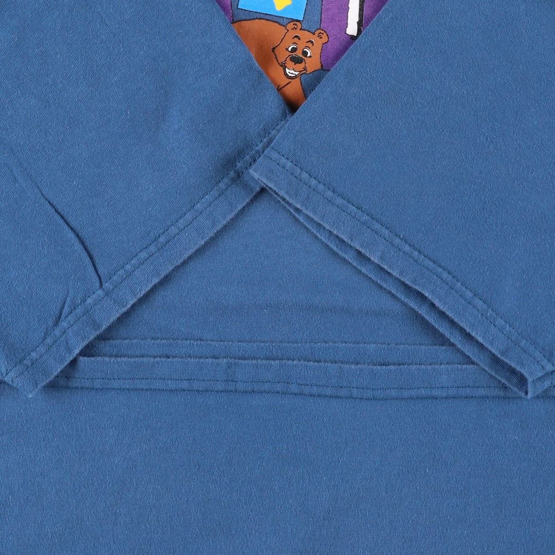 Vintage 90'S Hanes BEEFY-T Printed T-Shirt, Men's Size XL cotton blue type Vintage Second Hand