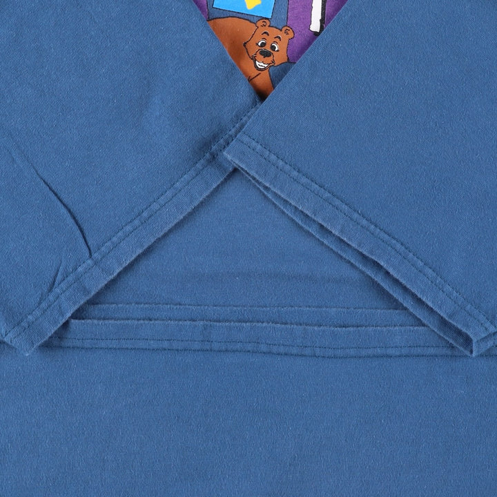 Vintage 90'S Hanes BEEFY-T Printed T-Shirt, Men's Size XL cotton blue type Vintage Second Hand