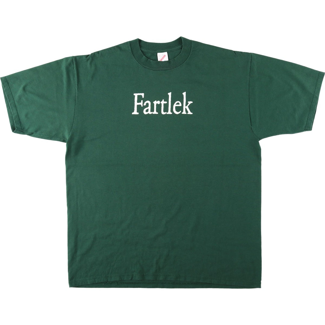 Jerzees Printed T-shirt Made in USA Men's XL size cotton Green type dark green Vintage Second Hand