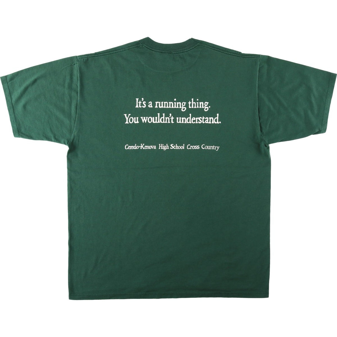 Jerzees Printed T-shirt Made in USA Men's XL size cotton Green type dark green Vintage Second Hand