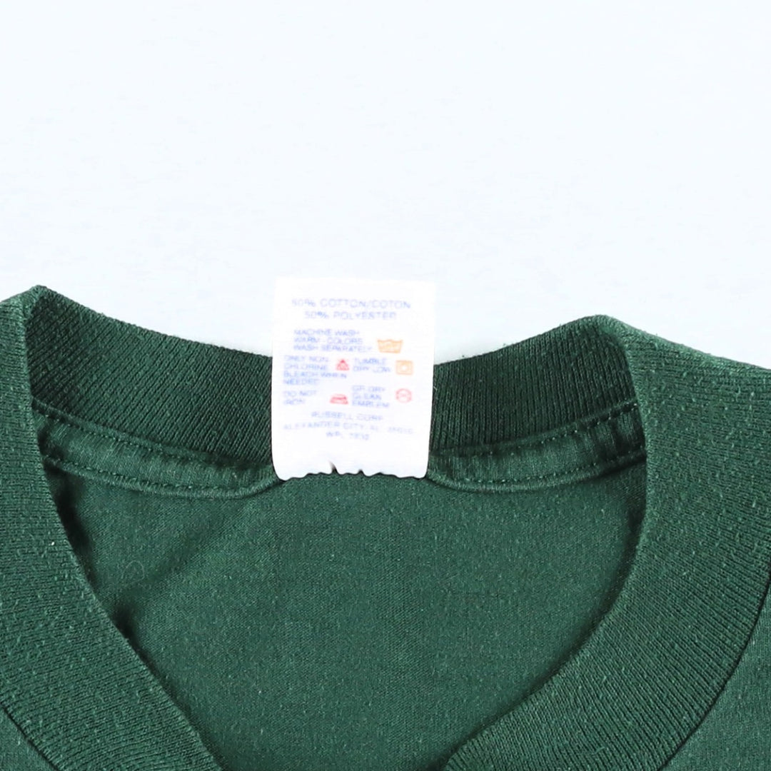 Jerzees Printed T-shirt Made in USA Men's XL size cotton Green type dark green Vintage Second Hand