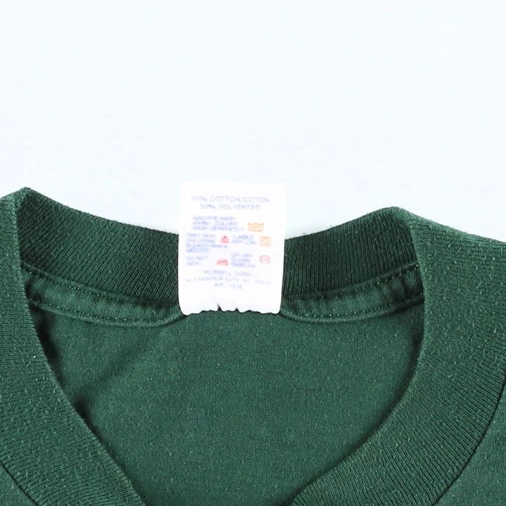Jerzees Printed T-shirt Made in USA Men's XL size cotton Green type dark green Vintage Second Hand