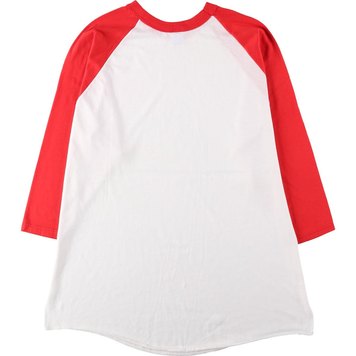 80s-90'S Russell 3/4 Sleeve Raglan T-Shirt, Made in USA, Men's XL equivalent, Vintage cotton white type Vintage Second Hand
