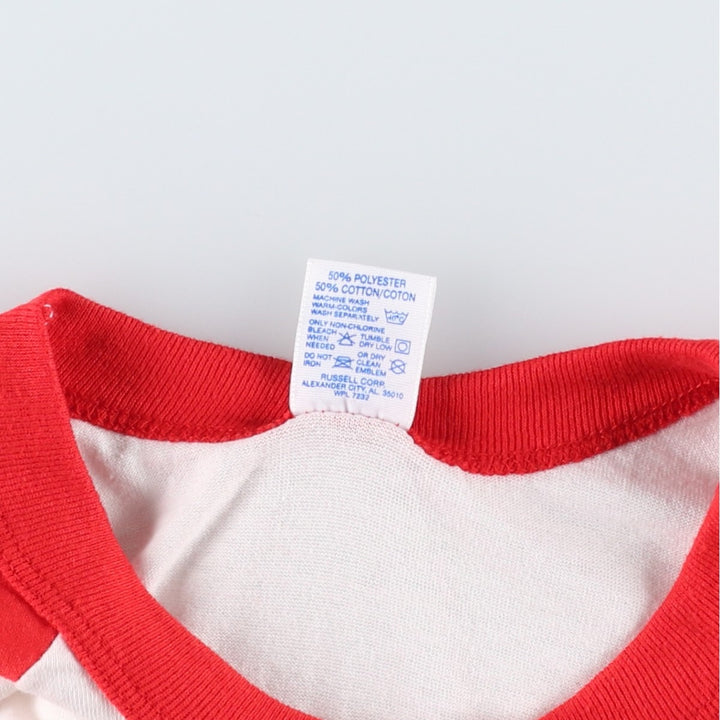 80s-90'S Russell 3/4 Sleeve Raglan T-Shirt, Made in USA, Men's XL equivalent, Vintage cotton white type Vintage Second Hand