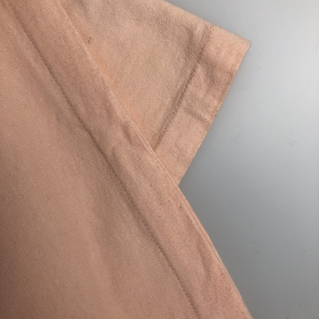 Vintage 80'S Hanes BEEFY-T Blue Tag Printed T-Shirt Made in USA Men's XL cotton pink type Vintage Second Hand