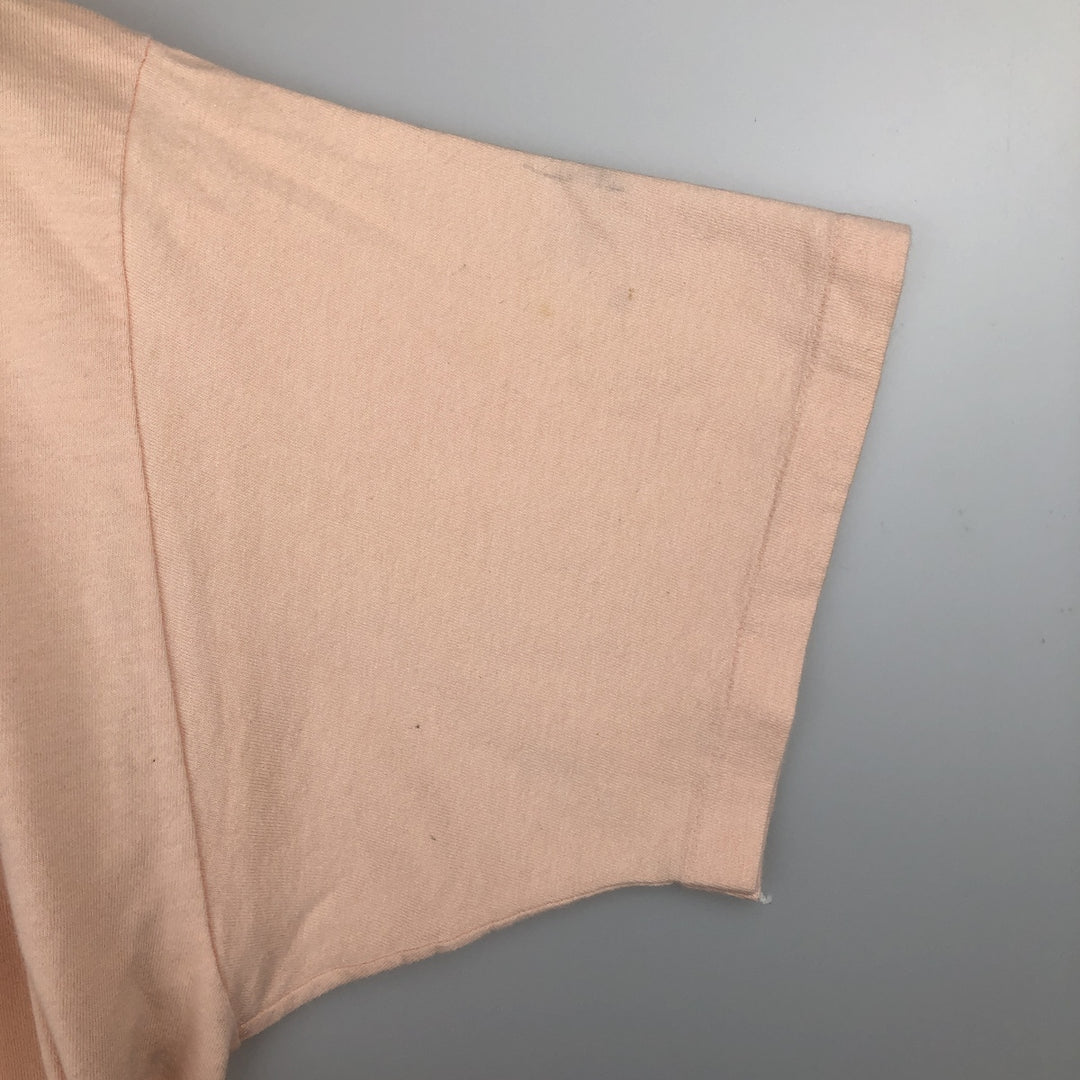 Vintage 80'S Hanes BEEFY-T Blue Tag Printed T-Shirt Made in USA Men's XL cotton pink type Vintage Second Hand