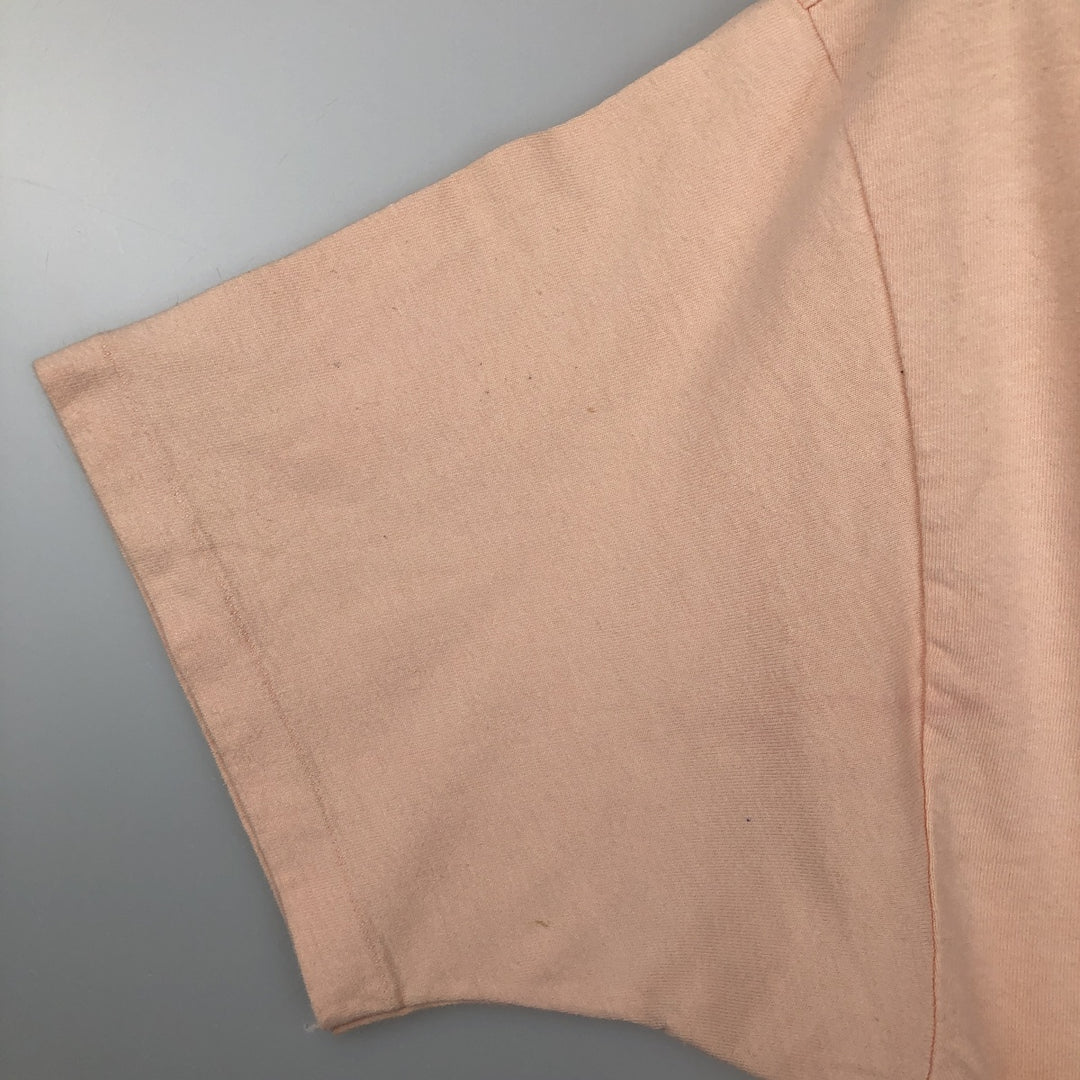 Vintage 80'S Hanes BEEFY-T Blue Tag Printed T-Shirt Made in USA Men's XL cotton pink type Vintage Second Hand
